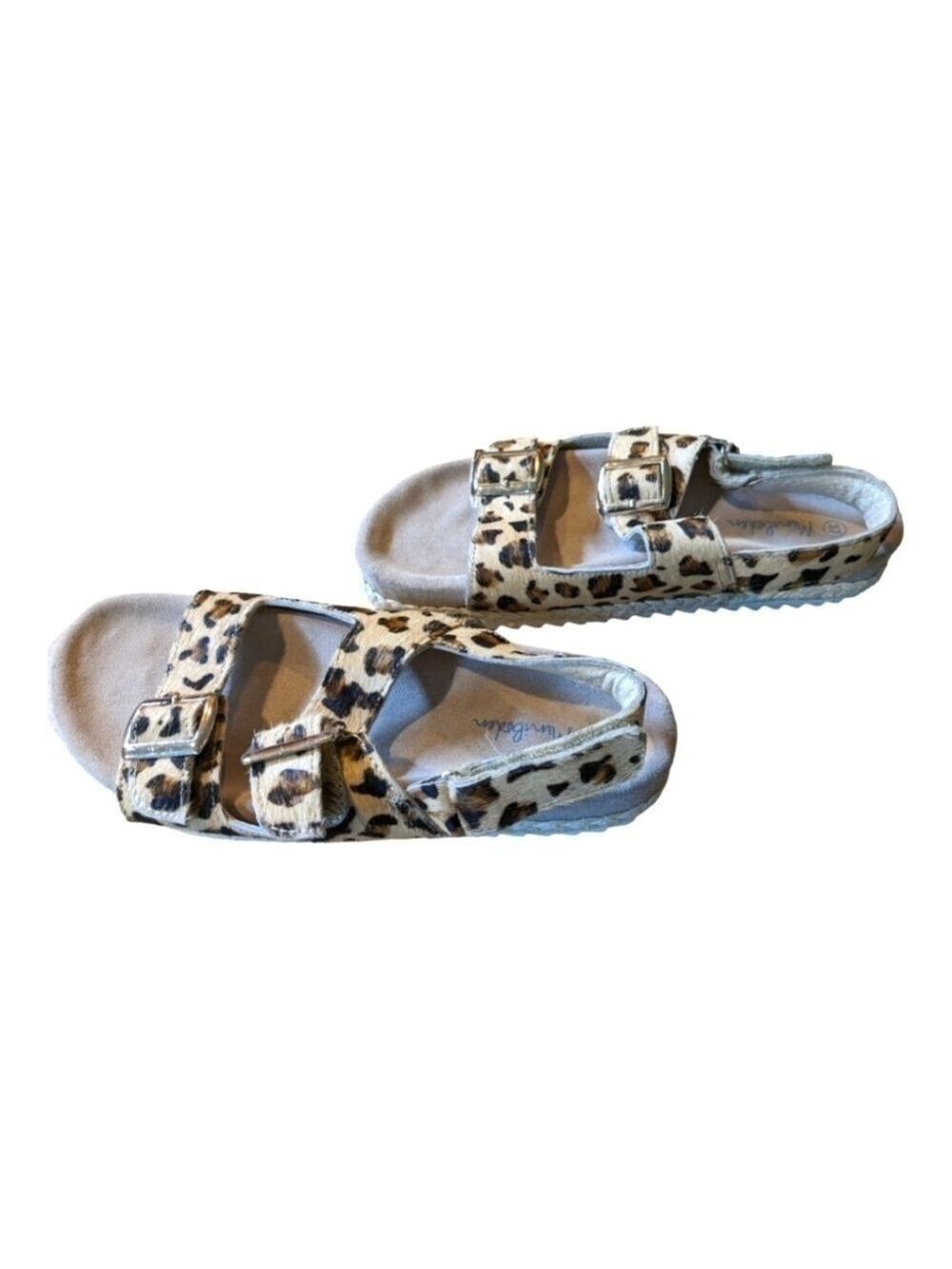Mini Boden Leather 2 strap leopard print sandals Size EU 37 - US 5.5